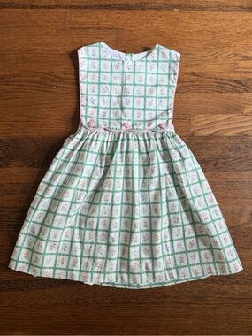 NWOT Love George Green & Pink Floral Grid Sundress